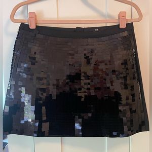 H&M Black Sequins Mini Skirt